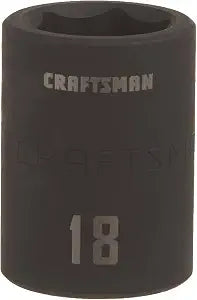 CRAFTSMAN Shallow Impact Socket, Metric, 1/2-Inch Drive, 18mm (CMMT15866)