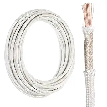 Mica High Temperature Wire, 20Ft 13AWG -60~500 Degrees Celsius, Mica Glass Fiber Heat Resistant Wire Insulated Electrical Flexible Cable for Lamp Boiler Heater, Used in Harsh Environments