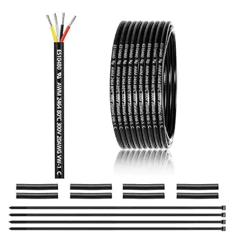 20 Gauge 4 Conductor Electrical Wire 25FT, UL 2464 20 AWG 4 Wire Cable