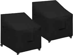 Easy-Going Waterproof Patio Chair Cover, 2 Pack-33.5Wx31.5Dx36H inch, Black