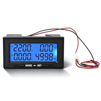 Oumefar Intelligent Digital LCD Display AC Voltage Current Tester Meter 0-500V Frequency Power Factor Multimeter Energy Panel Ammeter Voltmeter Multifunction Battery Monitor(AC20A Direct Detection)