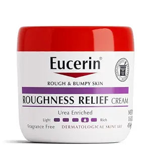 Eucerin Roughness Relief Body Cream for Rough and Bumpy Skin, Fragrance Free Body Moisturizer with Urea and Ceramide-3, 16 Oz Jar