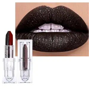 Black Lipstick, Dark Red Lipstick, 2 in 1 Glitter Lip stick, Dual Sided