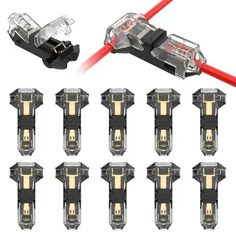 T Tap Splice Connectors,16-20 AWG 3Way 1Pin,Solderless No Stripping