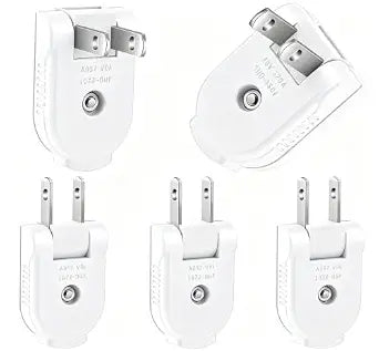 5-Pack 2-Prong Male Plug Replacement,Rotatable,NEMA,Type-A,2Poles,2Wires