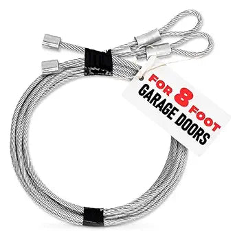 Garage Door Cables for 8 Ft Door, 9 Ft 7 in Galvanized Steel, 2 Pack