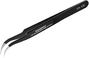 TOWOT Precision Tweezers, Upgraded Anti-Static Stainless Steel for Electronics, Craft, Soldering, and Experimental Work, Jewelry Making Curved Tweezers