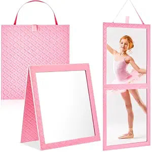 Colingmill Foldable Full Length Mirror Portable, Pink, 24.6" L X 11.2" w