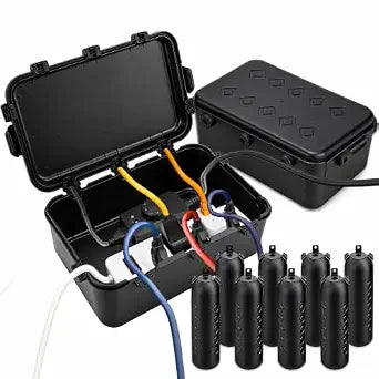 10 Pack Outdoor Electrical Box Kit, Waterproof Cord Protector