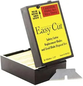 81 Easy Cut/EZ Replacement Blades for 1000, 1500, 2000 and 4000 Safety Box Cutters/Knives - Includes Disposal Unit