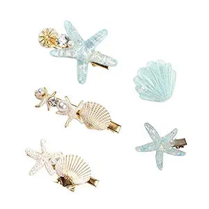 Shell Pearl Starfish Hair Clip Set Princess Hair Clips for Women Girls