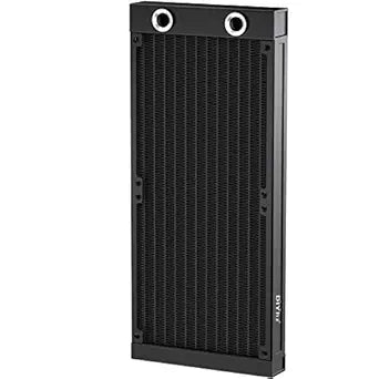 Water Cooling Computer Radiator, 12 Pipe Aluminum Heat Exchanger Liquid Cooling Radiator G1/4 Thread Heat Row Sink 240mm for CPU PC Laser Water Cool System DC12V Black