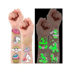 32 Styles Luminous Tattoos for Kids, Birthday Party Favors Stickers