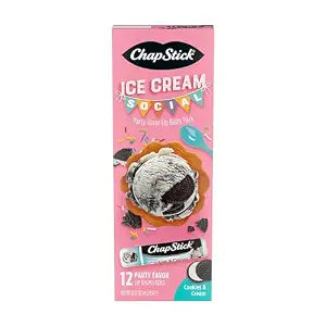 ChapStick Icecream Social Cookies & Cream Party Pack 12CT .15OZ