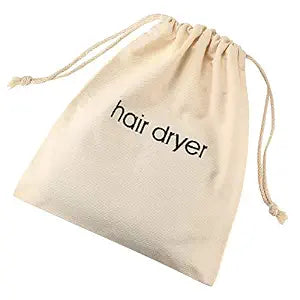 Hair Dryer Bags Drawstring Bag Container Hairdryer Bag for travel bathroom (White)