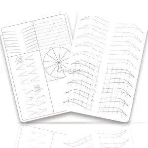 3pcs Silicone White Permanent Makeup Practice Skin with Black Outlines Double Sided Pre-printed Nano Brow Practice Skin Microblading Latex (White Skin-Black Printing)