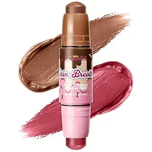 UCANBE Blush & Bronzer Stick, 2-in-1 Multiuse Cream Makeup Stick, Dual-Ended Blush & Contour Stick, Buildable Blendable Cream Formula, Natural Glow Finish, Travel-Friendly (05 CHARMING BERRY)