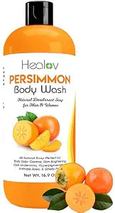 Healov Persimmon Body Wash for Body Odor Control ��� Purifying Deodorizing Soap for Eliminating Odor ��� Underarms, Intimate Inner Thigh, Bikini Area, Smelly Feet ��� Natural Deodorant Soap, Kids Safe