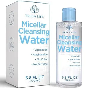 Tree of Life Micellar Cleansing Water, Unscented Makeup Remover, 8 Fl Oz
