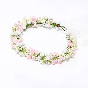 Babys Breath Girl Pink Flower Crown Artificial Floral Headband Headpieces Headband Hair Wreath Accessories Photo Prop