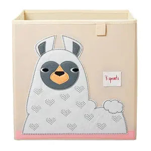 3 Sprouts Toy Storage Cube Bin, Foldable Storage Box, Llama