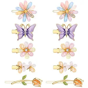 Xunyee 10 Pcs Decorative Hair Clips Bobby Pins Jewelry for Women, 5 Styles