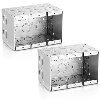 Frienda 2 Pack 3-1/2 Inch 3 Gang Electrical Box Solid Galvanized Steel