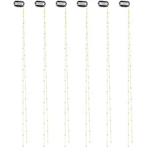 Chunyin 6 Pcs Rhinestone Hair Chains for Women Pearl Charm Rhinestone Hair Jewelry Accessories Crystal Extensions Clips Silver Gold Pins for Braids(Glitter Gold)