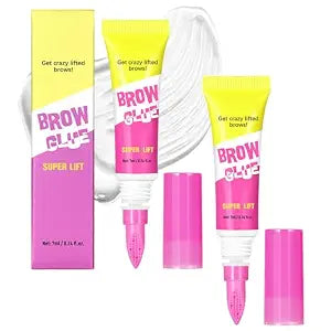 2Pack Brow Lamination Gel with Comb,Clear Eyebrow Styling Gel Sweatproof
