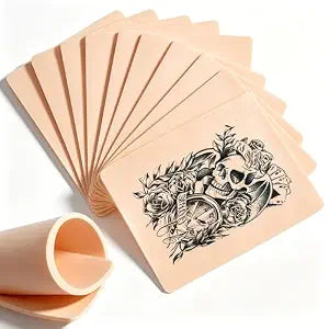 10Pcs Double Sides Thick Fake Skin Tattoo - 86 in Soft Practice Skin for Beginners and Experienced Tattoo Artists
