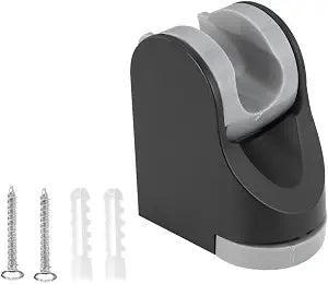 Shower Head Holder Bracket, Black ABS Adjustable Handheld Shower Sprayer Mount with Double-Screw Installation for Bathroom