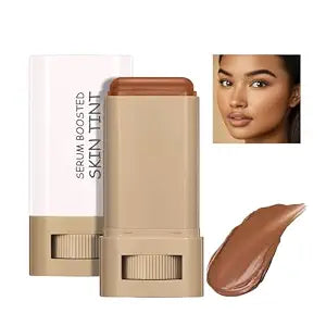 Foundation Stick - Skin Tint & Contour Stick, Serum-Boosted Beauty Balm, Buildable Coverage, Natural Finish, Long-Lasting Wear, For Black Women & Deep Skin Tones (03#)