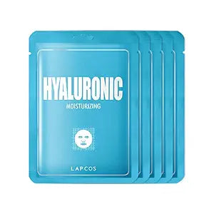 LAPCOS Derma Hyaluronic Acid Mask - Moisturizing & Hydrating (Pack of 5)