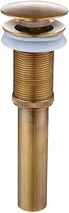 Bathroom Sink Drain, Vessel Sink Pop Up Drain with Detachable Basket Stopper,Sink Drain Assembly Without Overflow Brushed Bronse, Anti-Explosion and Anti-Clogging Drain Strainer