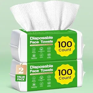Elvira 100 Count Disposable Face Towels,Ultra Soft Skincare Facial Towels