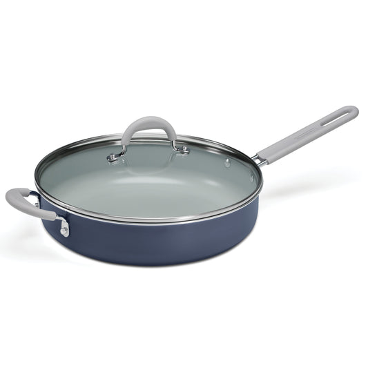 5 QT EveryDay Ceramic Blue Bering Sea Covered Jumbo Cooker