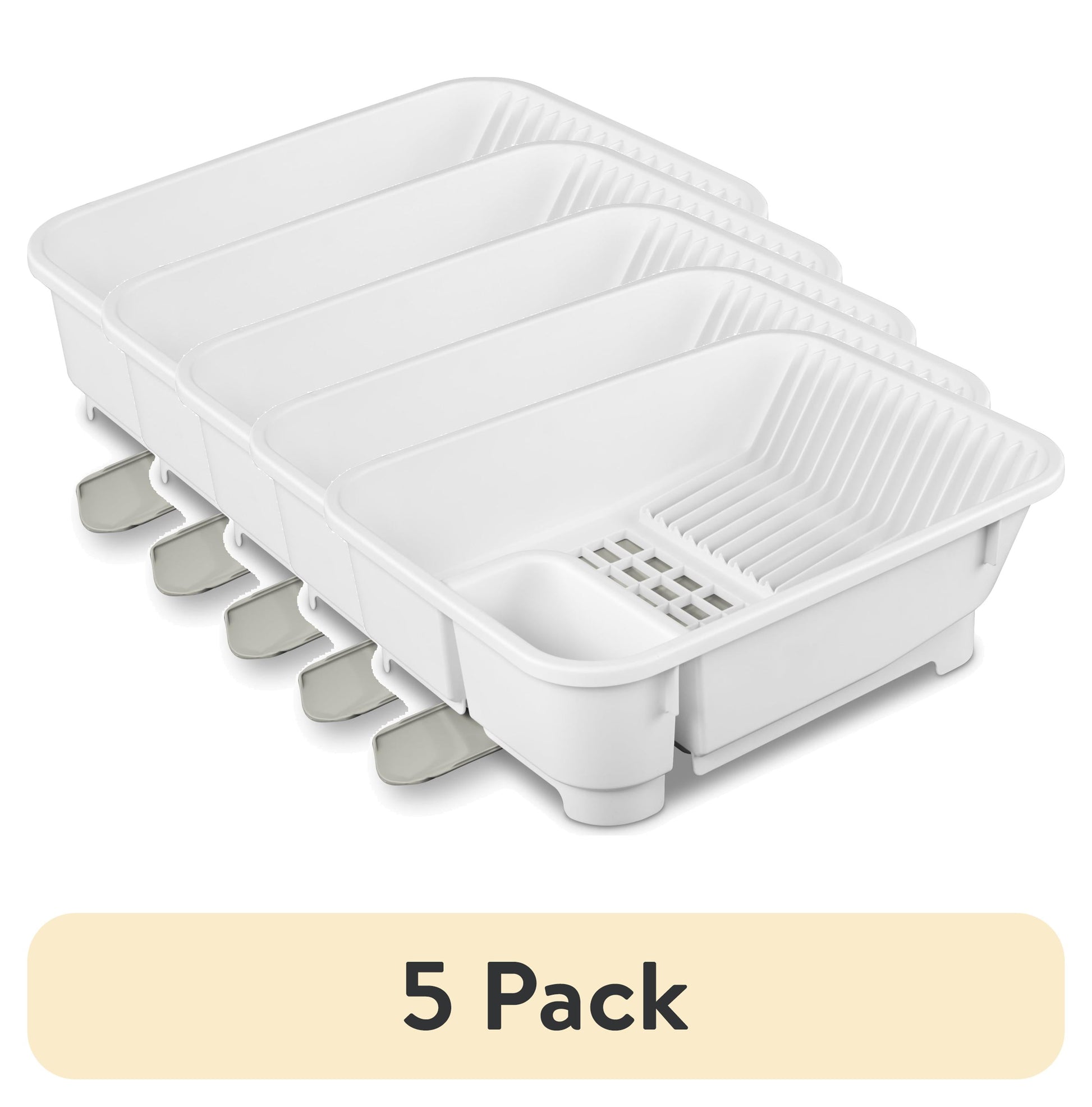 (5 pack) Mainstays Sink Set, Space-efficient, Self-Draining with Retractable Spout, White