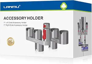 LANMU Accessory Holder Compatible with Dyson V15 V11 V10 V8 V7 Outsize Gen5 Cordless Stick Vacuum Cleaner, Drill Free Docking Station Attachments Organizer, Fit Accessories and Parts Storage