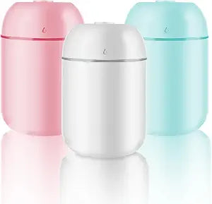 3 Pcs 330ml Small Cool Mist Humidifiers for Bedroom Indoor,Personal Mini Air Humidifier Easy Clean for Plants,Vaporizer for Congestion Portable,Desk Humidifiers for Office Bedside Nightstand Home