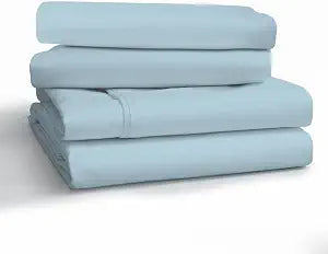 200 Thread Count Long Staple 100% Cotton Percale Sheets Cal King Baby Blue, Breathable Crisp Cool Bed Sheet with Upto 16��� Deep Pocket, 4 PC, 1 Flat, 1 Fitted Sheet and 2 Pillowcases