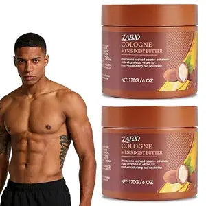 2 Pack Men���s Body Butter Cologne, Pheromone���Scented Moisturizing Body Cream for Men, Deep Hydration Non���Greasy Body Butter for Daily Men Skincare, 6 fl.oz