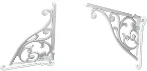 Heavy Duty Solid Stand,5 Inch 2 Pack White,Right Angle Wall Panel Support Bracket,Decorative Shelf Bracket,Heavy Duty Vintage,Wall Mount Support DIY - Shelf Hardware Included