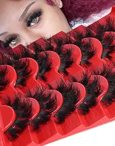 Strip Lashes That Look Like Lash Clusters 12-20mm 80D Volume False Eyelashes Wispy Soft Curly Eye Lashes 7 Pairs Waterproof Faux Mink Lashes Big Personality Red Box Lashes, by Allureza