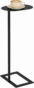 Modern Stable C Table End Table, 27.5" Tall, Large, Black