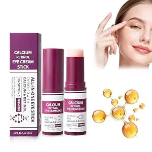 Calcium Multi Balm Stick with Calcium and Retinol Hydrating and Firming Eye Balm Stick for Under Eye, Reduces Fine Lines, Lightweight and Portable All-In One Eye Stick 10g*2