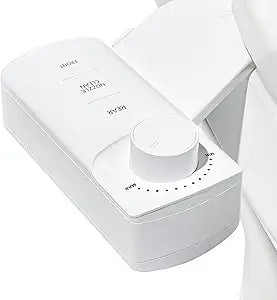 BIGCOW Ultra-Slim Bidet Attachment, Self-Cleaning Dual Nozzle (Front/Rear Wash), One-Finger Command, Ergonomic 3+1 Tactile Controls, Pressure Dial & Tool-Free Install, Instant Hygiene Upgrade
