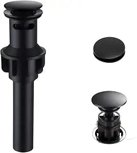 Matte Black Bathroom Sink Stopper,Bathroom Sink Drain with Overflow