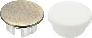 uxcell 2Pcs Sink Overflow Ring, Universal Sink Overflow Drain Cover, Insert in Hole Single Layer Cap Round Caps for Bathroom Kitchen Basin Wash Basin, Bronze/White