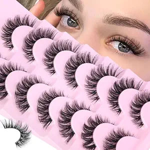 Wispy Lashes False Eyelashes Clear Band Cat Eye Lashes Natural Look 15MM Fake Eyelashes Pack Pestaï¿½ï¿½ï¿½ï¿½ï¿½ï¿½as Postizas Naturales Wispy D Curvature
