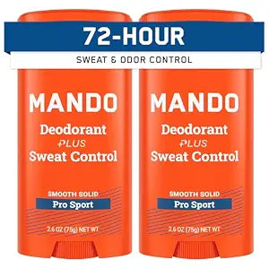 Mando Antiperspirant Deodorant for Men - 2.6 oz Stick - Pro Sport, 2 pk
